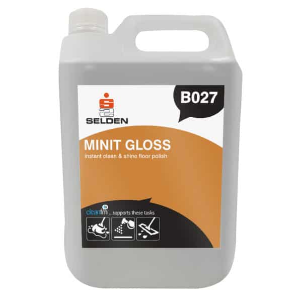 Selden B027 Minit Gloss Instant Clean and Shine Floor Polish 5 Litres